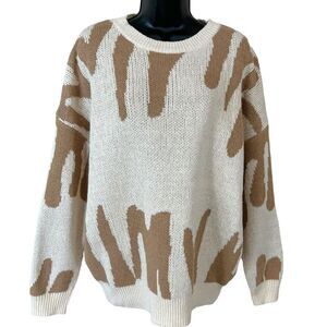 LUUKSE Graphic Pattern Drop Shoulder Sweater